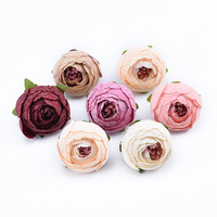 10 sztuk kwiaty ozdobne ścienne akcesoria ślubne wyprzedaż Diy prezenty Box sztuczne kwiaty Scrapbooking jedwabne róże herbaty 6